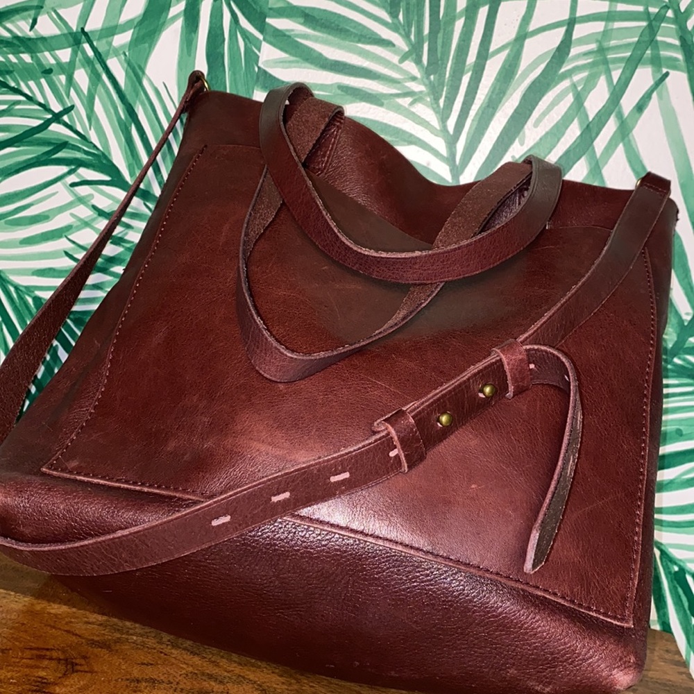 Madewell Transport Dark Brown Leather Tote Bag - Picture 6 of 13